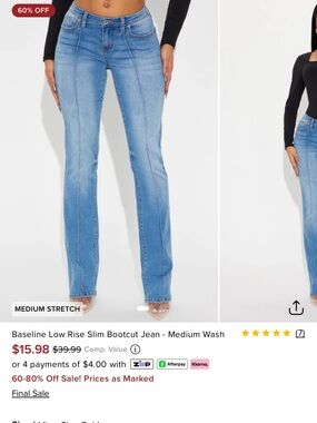 Fashion Nova Light Blue Low-Rise Slim Bootcut Jeans
